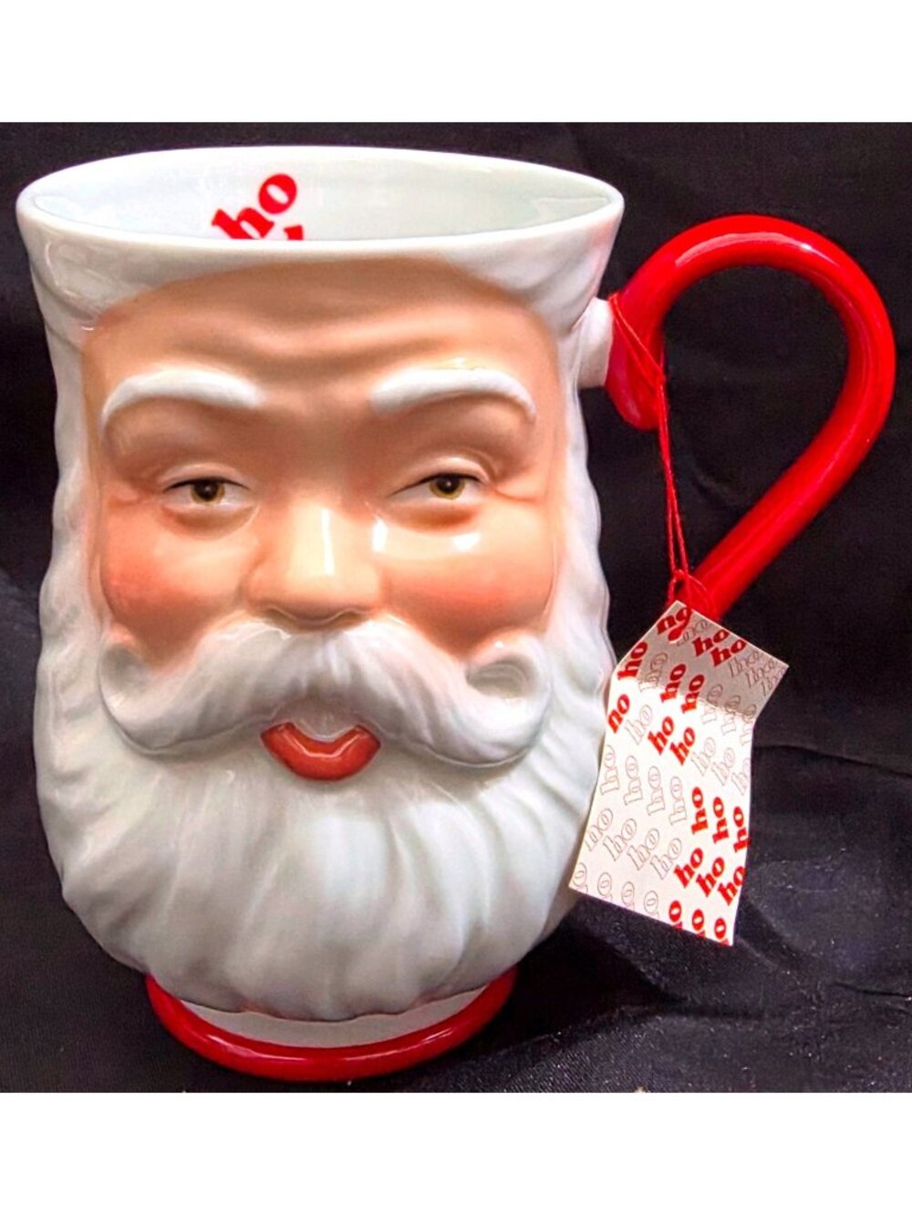 Department 56 HO HO SANTA STEIN santa head face coffee cup jumbo Christmas mug